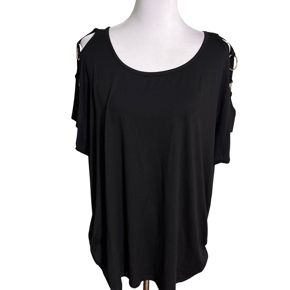 Urban Rose Black Cold Shoulder Blouse